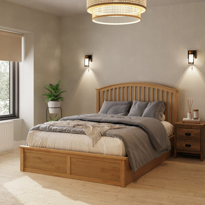 Madrid Wooden Ottoman Bed Oak – GFW, view 2