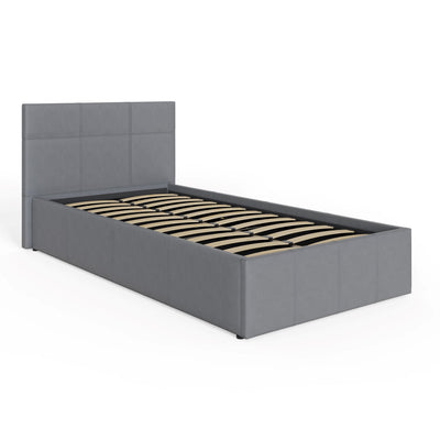 Side Lift Ottoman Bed Grey Leather – GFW, view 10