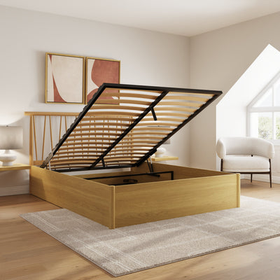 Fusum Spindle Ottoman Bed - Oak – GFW, view 18