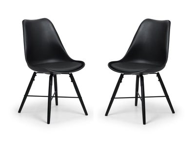 Kari Dining Chairs - Black Seat & Black Legs (Set Of 2) – Julian Bowen