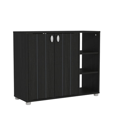 Bideford Shoe Cabinet Rustic Black Oak – GFW, view 5