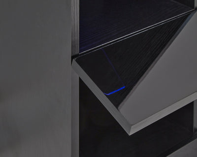 Galicia Tall Shelf Unit With Led Black – GFW, view 16