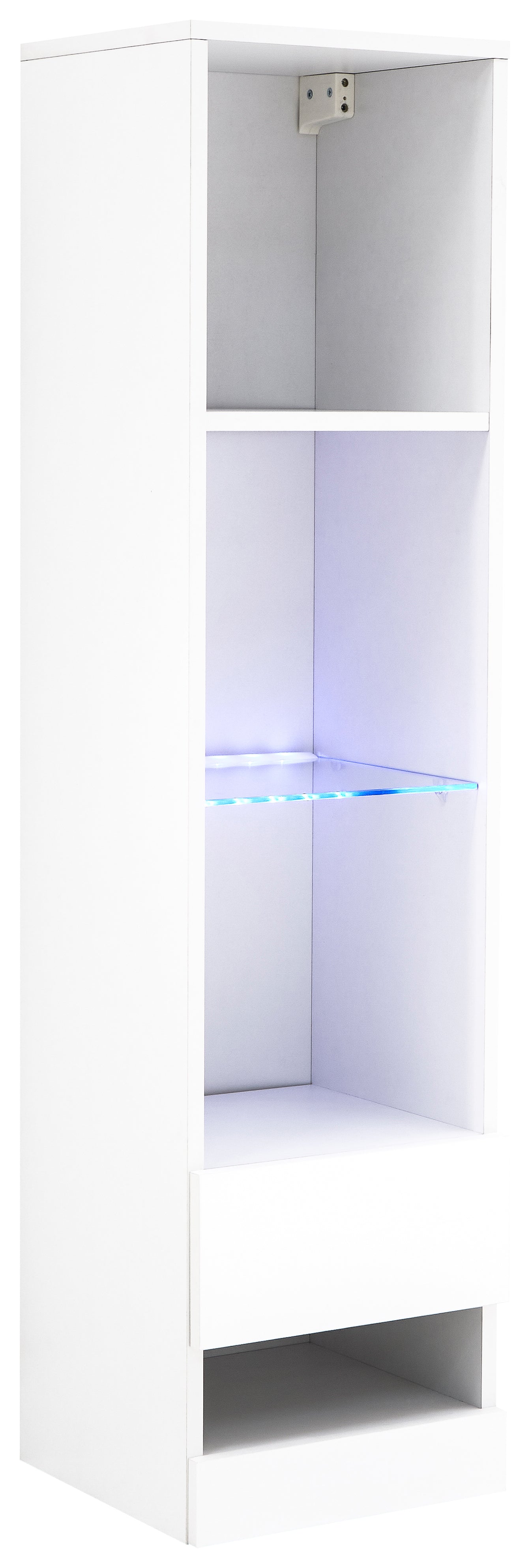 Galicia Tall Shelf Unit With Led White – GFW, view 11