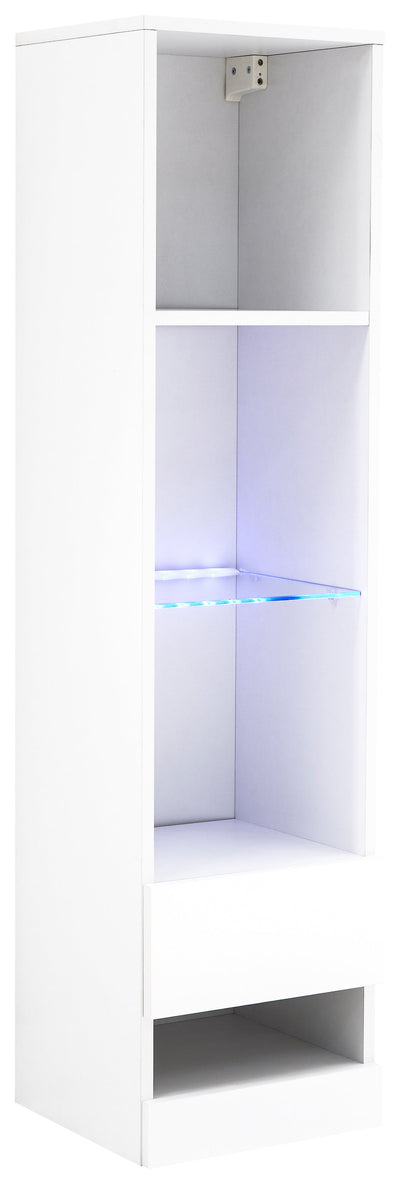 Galicia Tall Shelf Unit With Led White – GFW, view 11