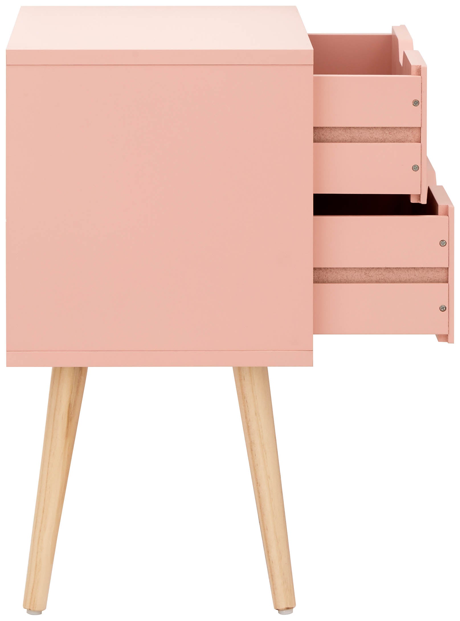 Nyborg Single 2 Drawer Bedside – Coral Pink