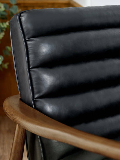 Marshall 2 Seater Sofa - Black Faux Leather – Julian Bowen, view 7