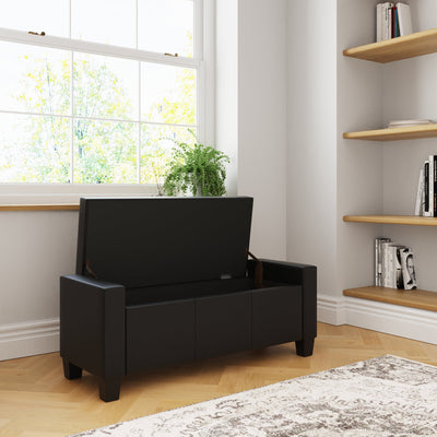 Verona Ottoman Bench Black  Pu – GFW, view 3