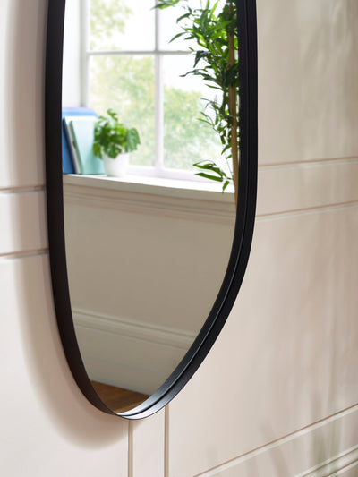 Rushmore Black Metal 95cm Organic Shaped Wall Mirror – Julian Bowen, view 3