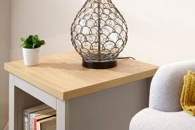 Lancaster Side Table With Shelf Grey – GFW, view 5