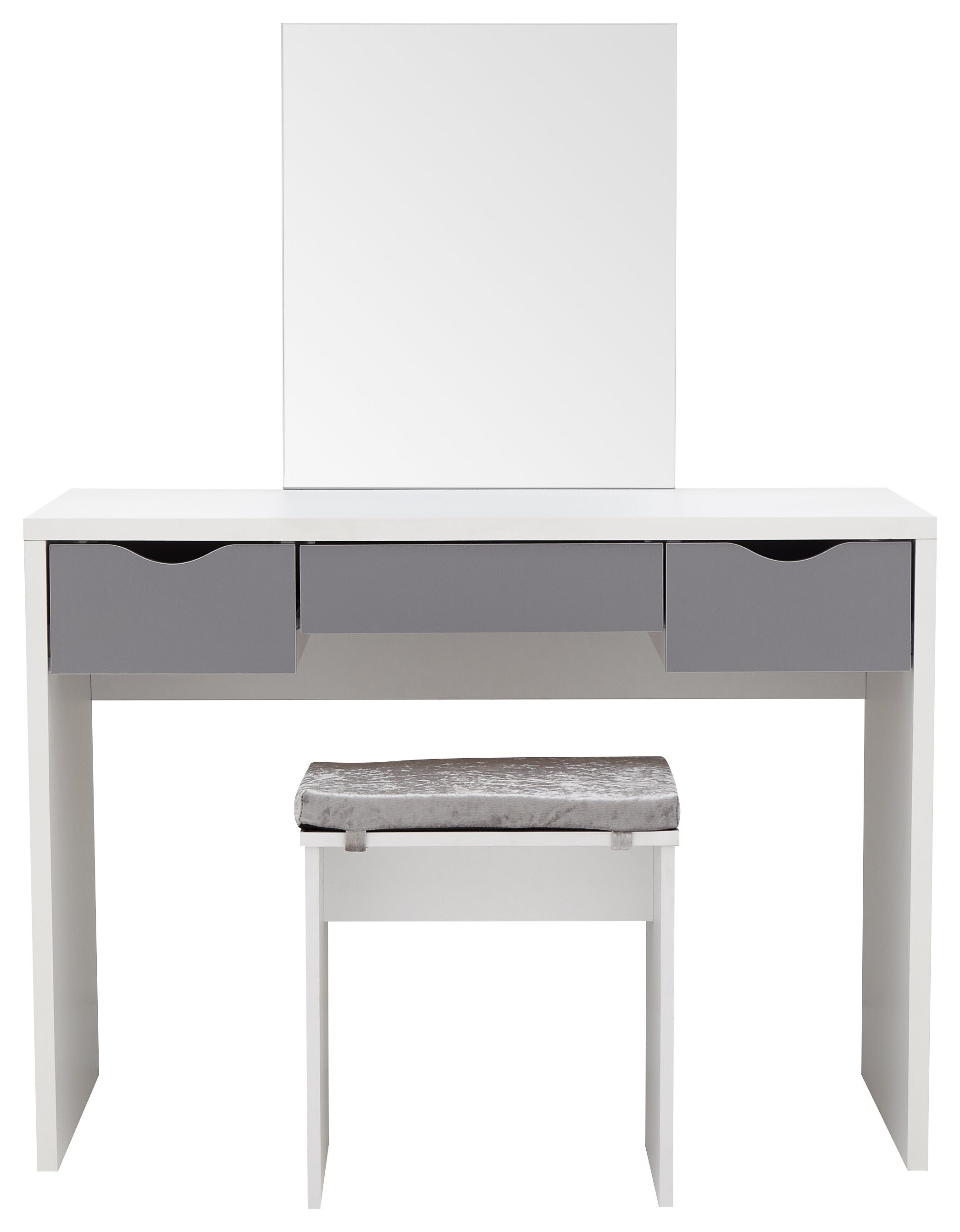 Elizabeth Dressing Table Set – White & Grey