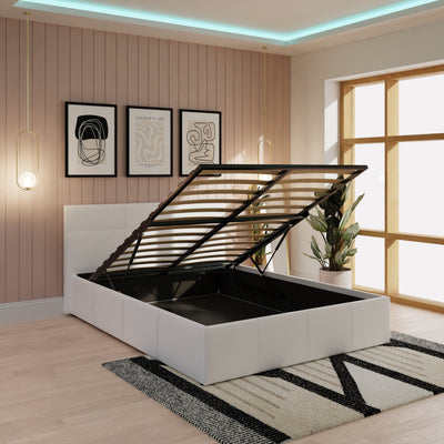 End Lift Ottoman Bed White – GFW, view 3