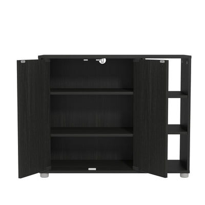 Bideford Shoe Cabinet Rustic Black Oak – GFW, view 6