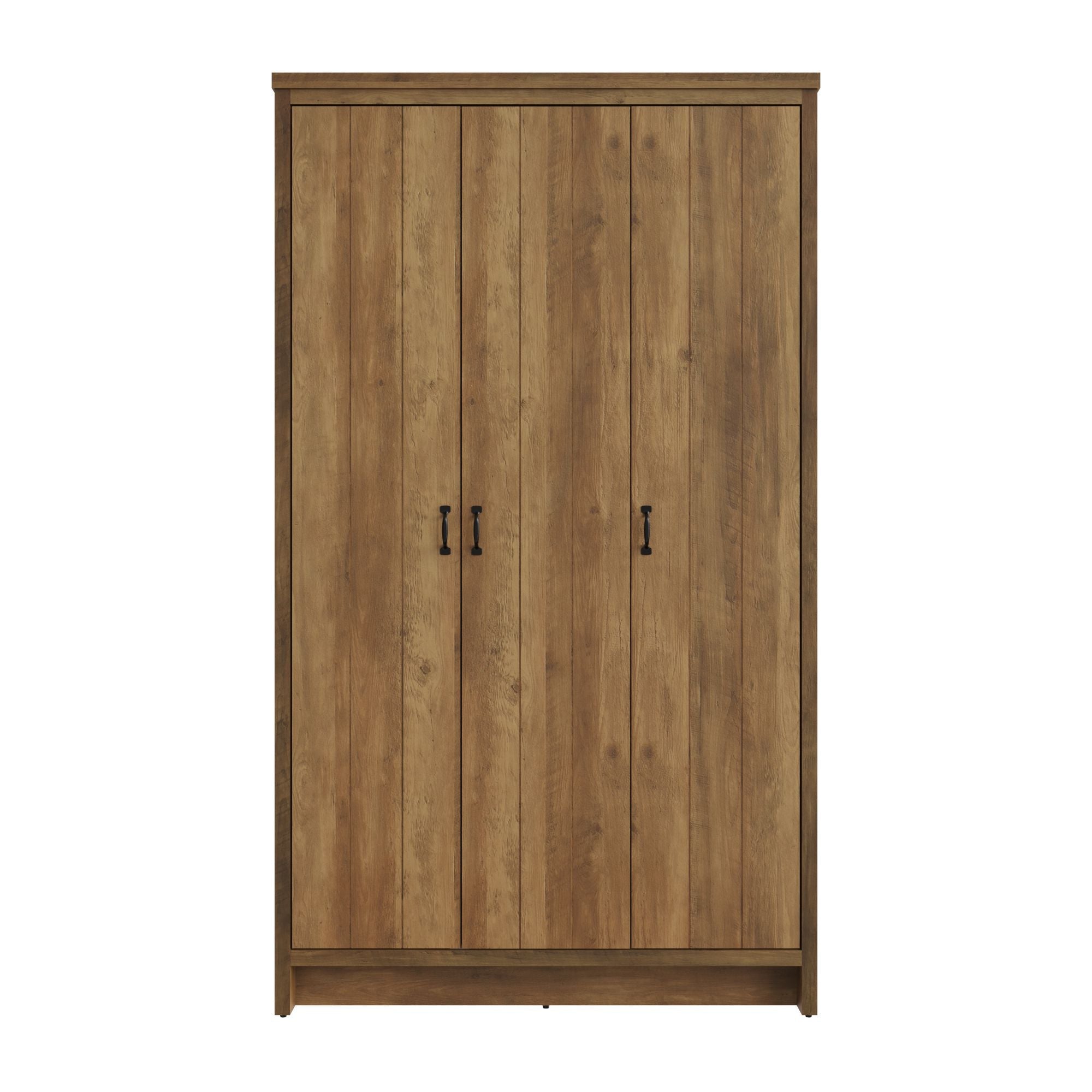 Boston 3 Door Wardrobe Knotty Oak – GFW