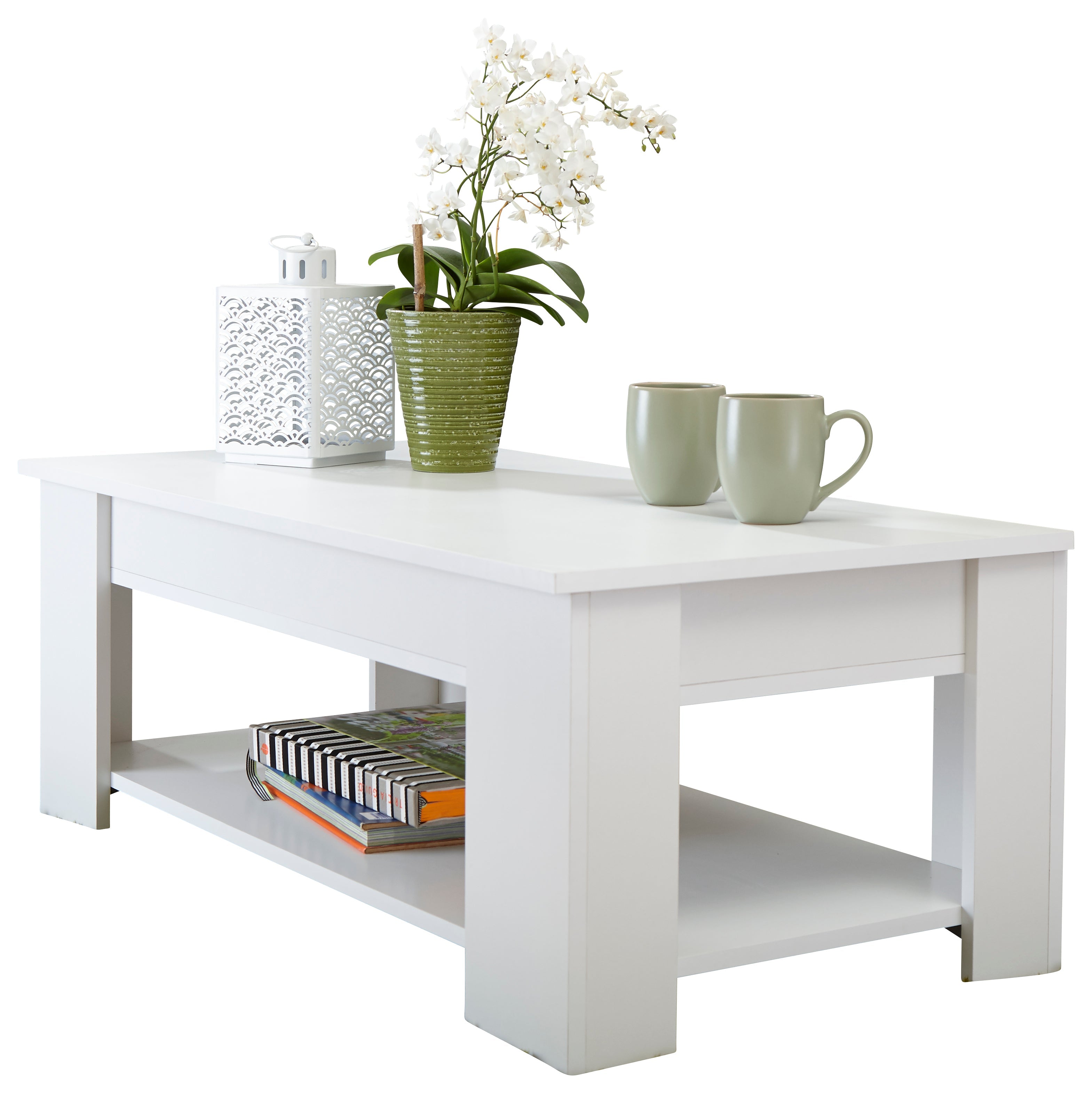 Lift Up Coffee Table – White