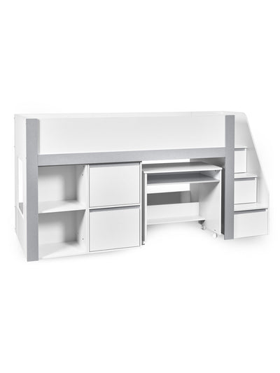 Gaia Midsleeper Bed - White and Silver – Julian Bowen