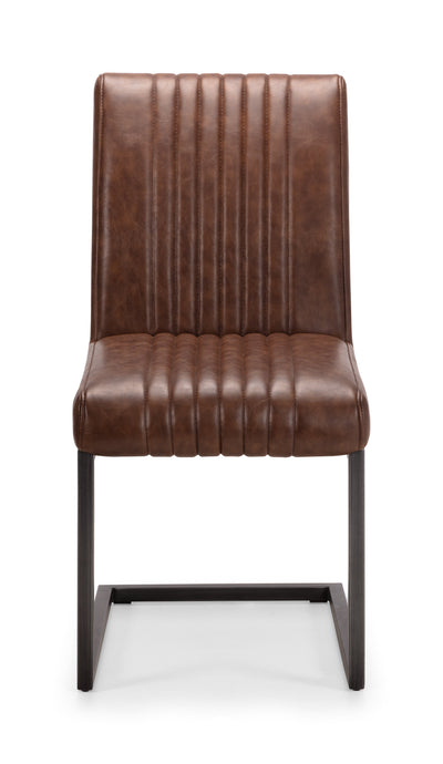 Chelsea 120cm Round Table and 4 Brown Brooklyn Chairs