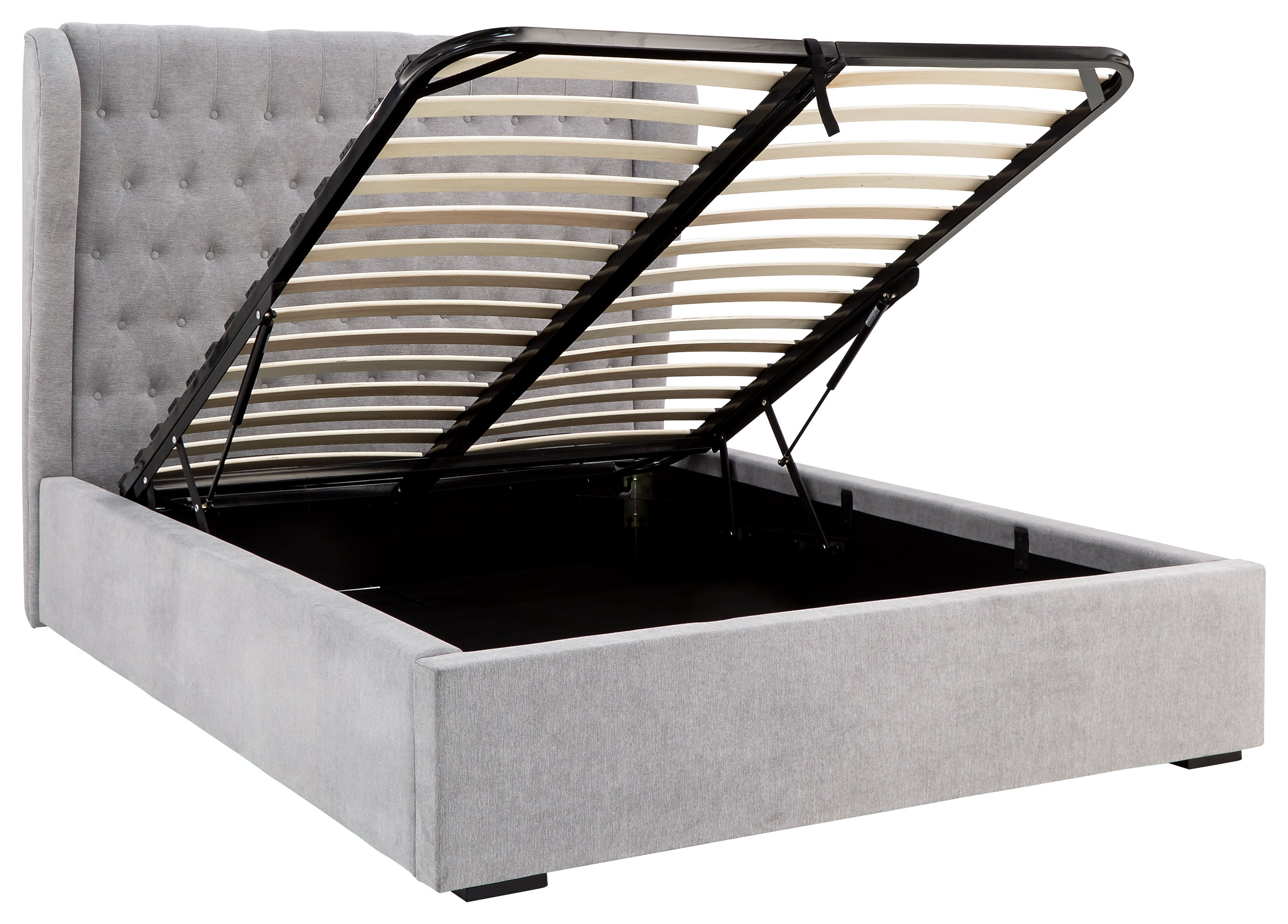 Dakota Ottoman Bed With Solid Base Platinum – GFW, view 17