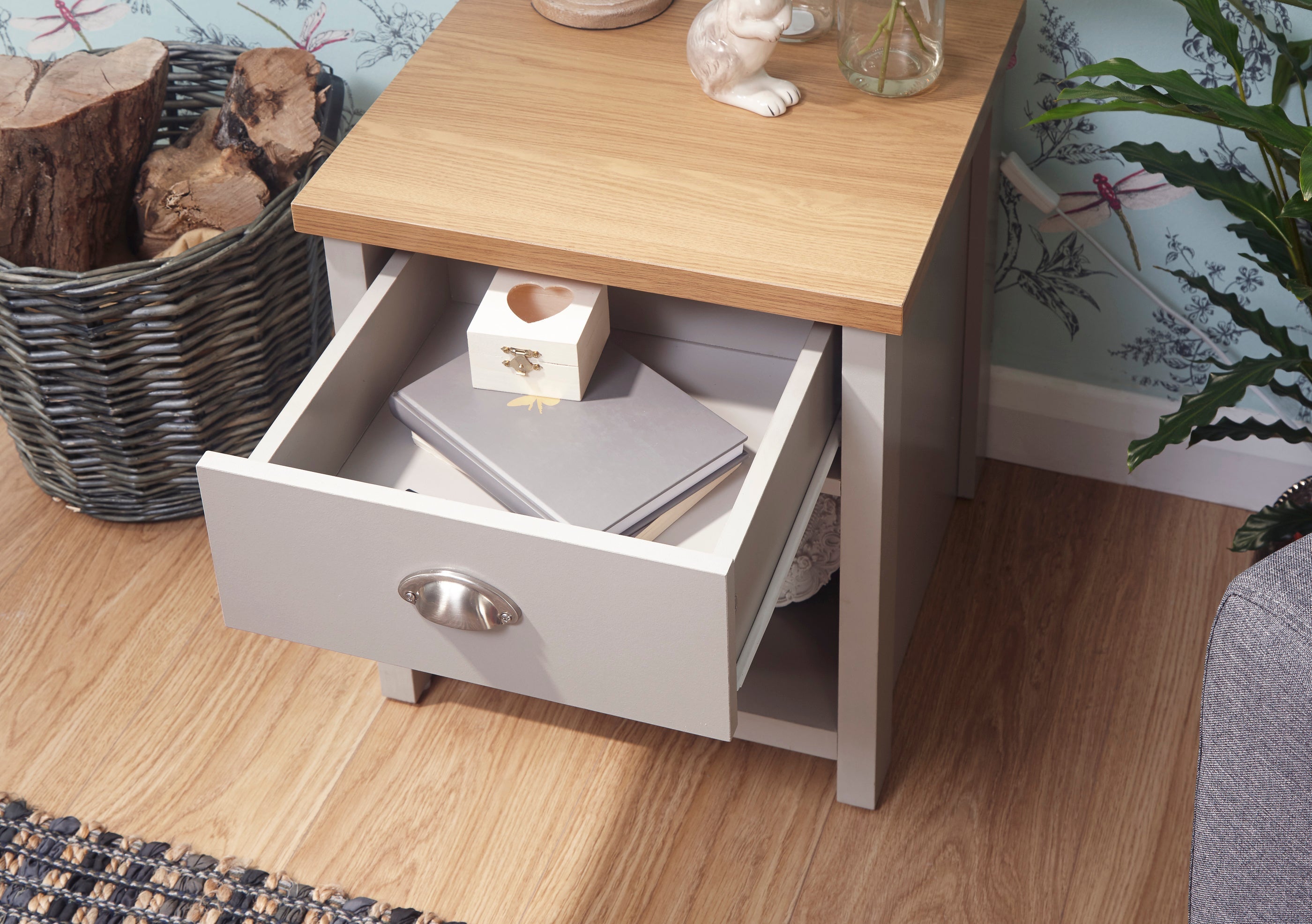 Lancaster Lamp Table Grey – GFW, view 15