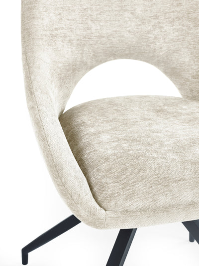 Jonah Cream Chenille Upholstered Dining Chairs (Set of 2) – Julian Bowen, view 6