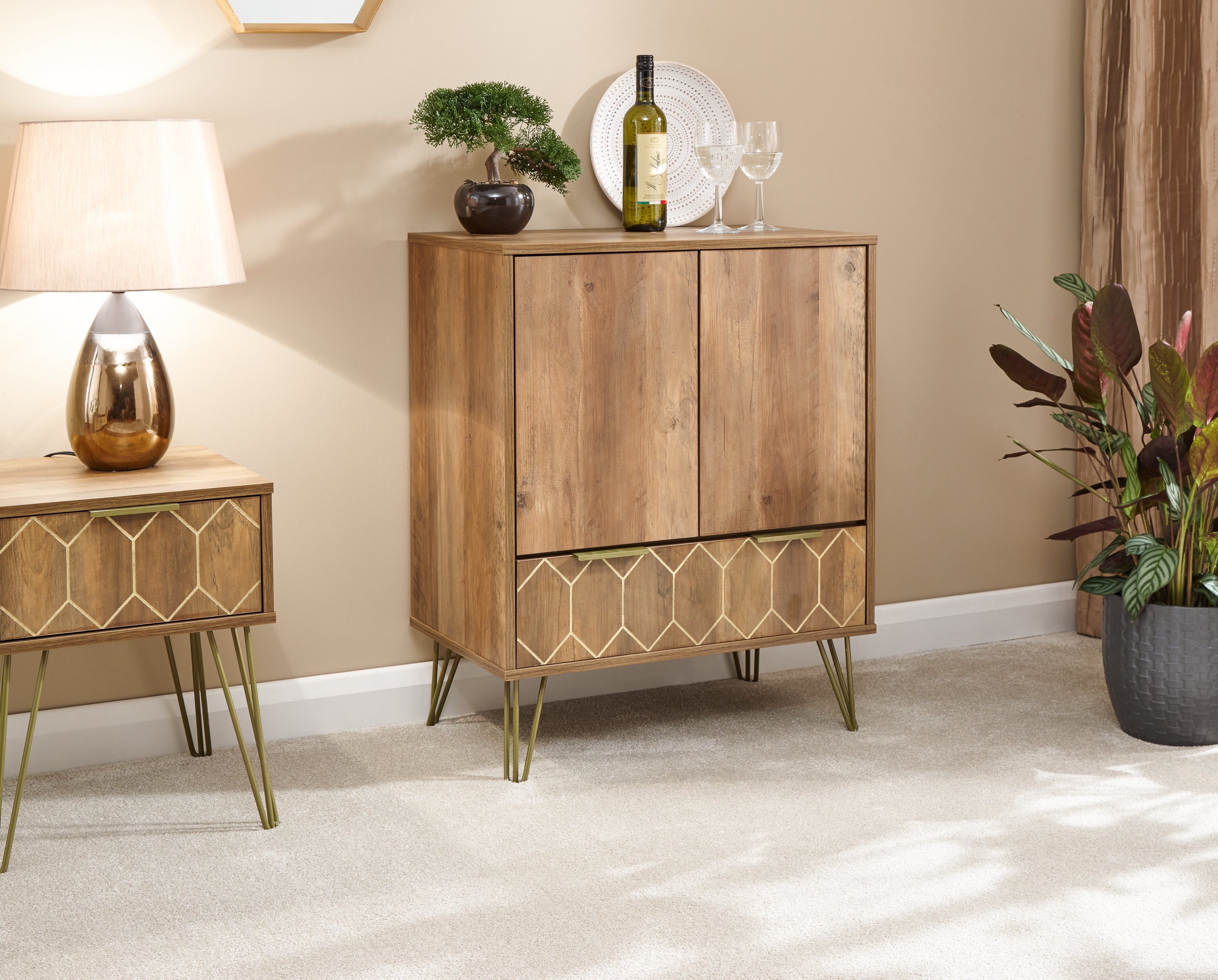 Orleans Wine Cabinet Mango – GFW, view 2