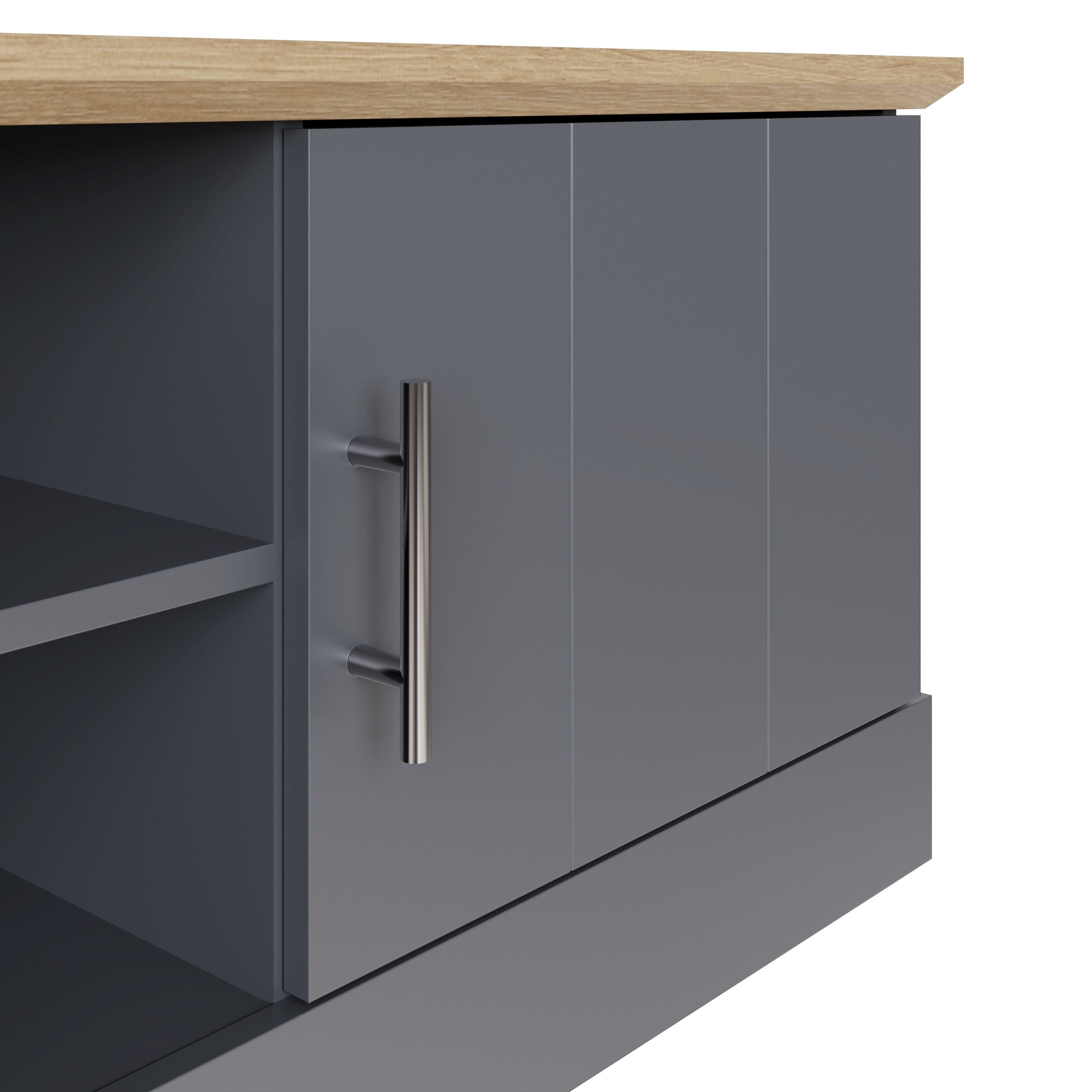 Kendal Large Tv Unit Slate Blue – GFW, view 5