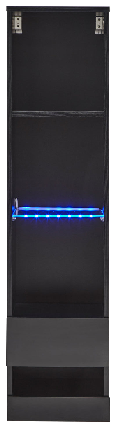 Galicia Tall Shelf Unit With Led Black – GFW, view 13
