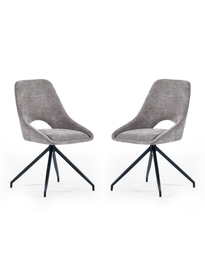 Jonah Grey Chenille Upholstered Dining Chairs (Set of 2) – Julian Bowen