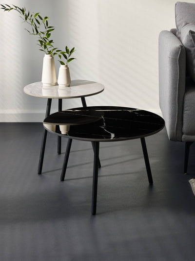 Casper Set of Side Tables Grey and Black – Julian Bowen, view 2