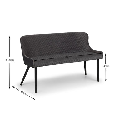 Como White High Gloss Table , 1 Grey Luxe High Bench and 2 Grey Luxe Chairs
