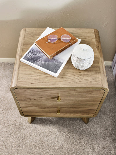 Ingrid 2 Drawer Bedside Oak – Julian Bowen, view 8