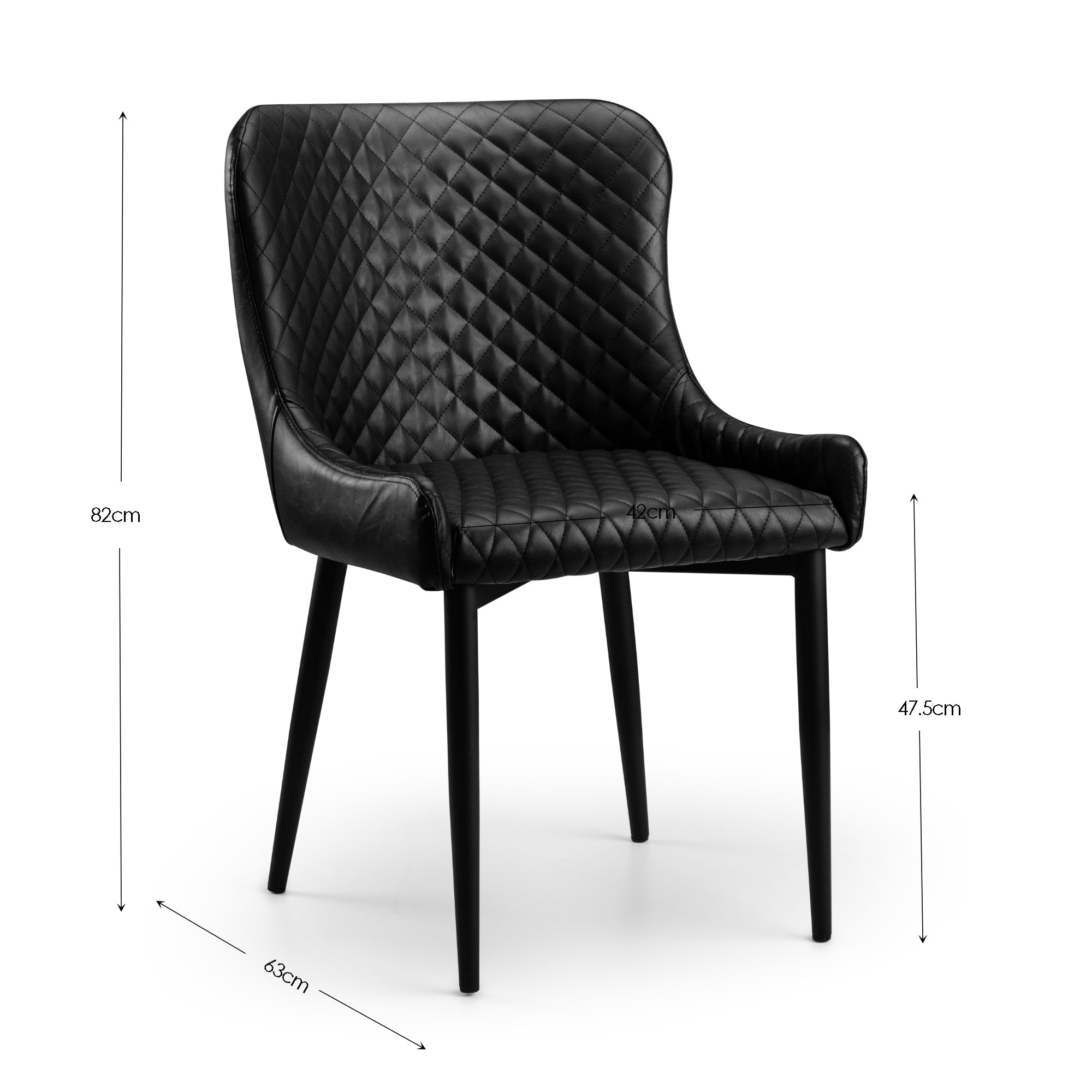 Brooklyn Oak Round Table & 4 Luxe Black Chairs