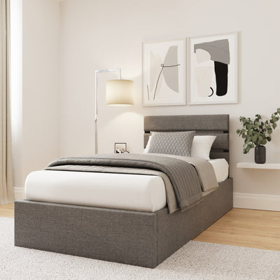 Hudson 90cm End Lift Ottoman Bed – Grey