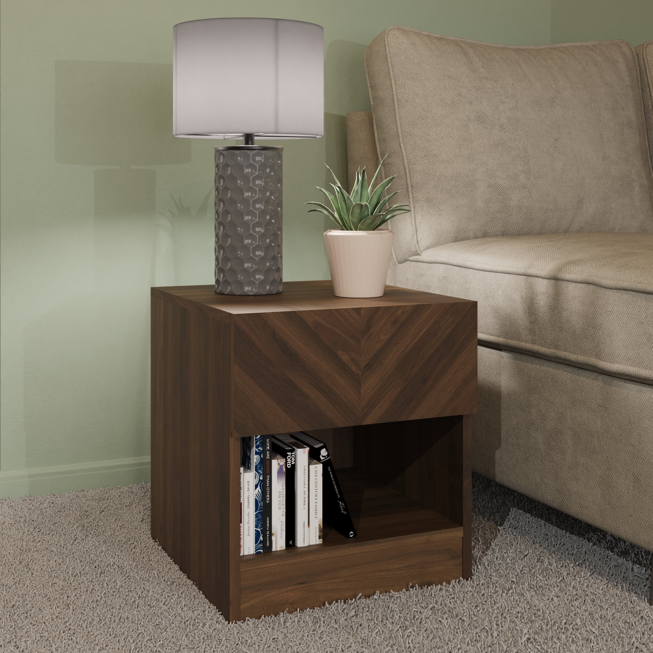 Catania Lamp Table Royal Walnut – GFW, view 2