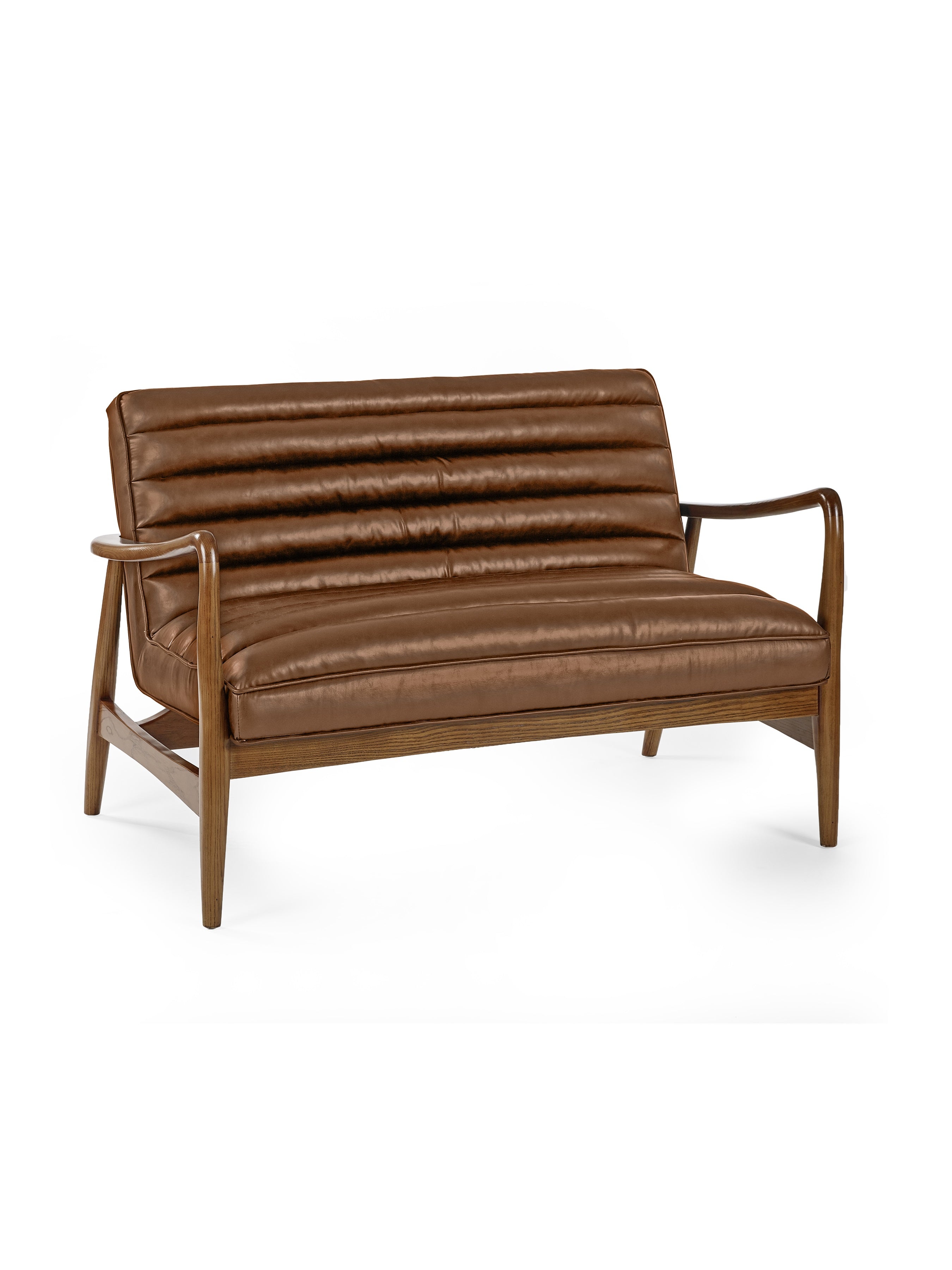 Marshall 2 Seater Sofa - Brown Faux Leather – Julian Bowen