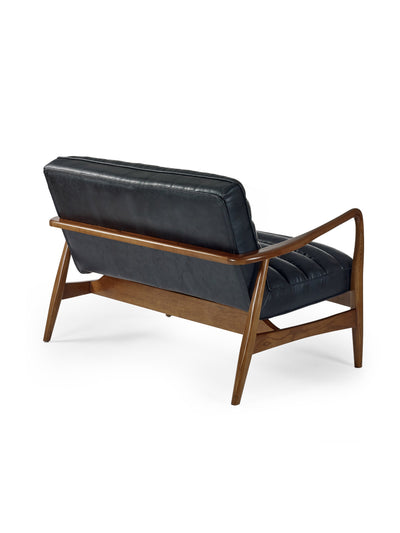 Marshall 2 Seater Sofa - Black Faux Leather – Julian Bowen, view 4