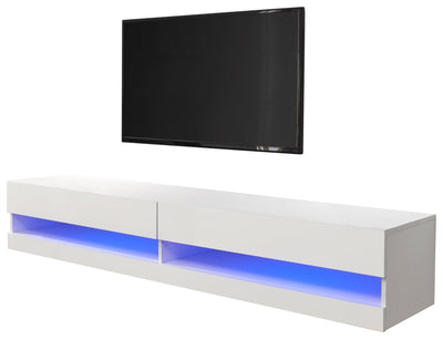 Galicia 180Cm Wall TV Unit With Led White – GFW