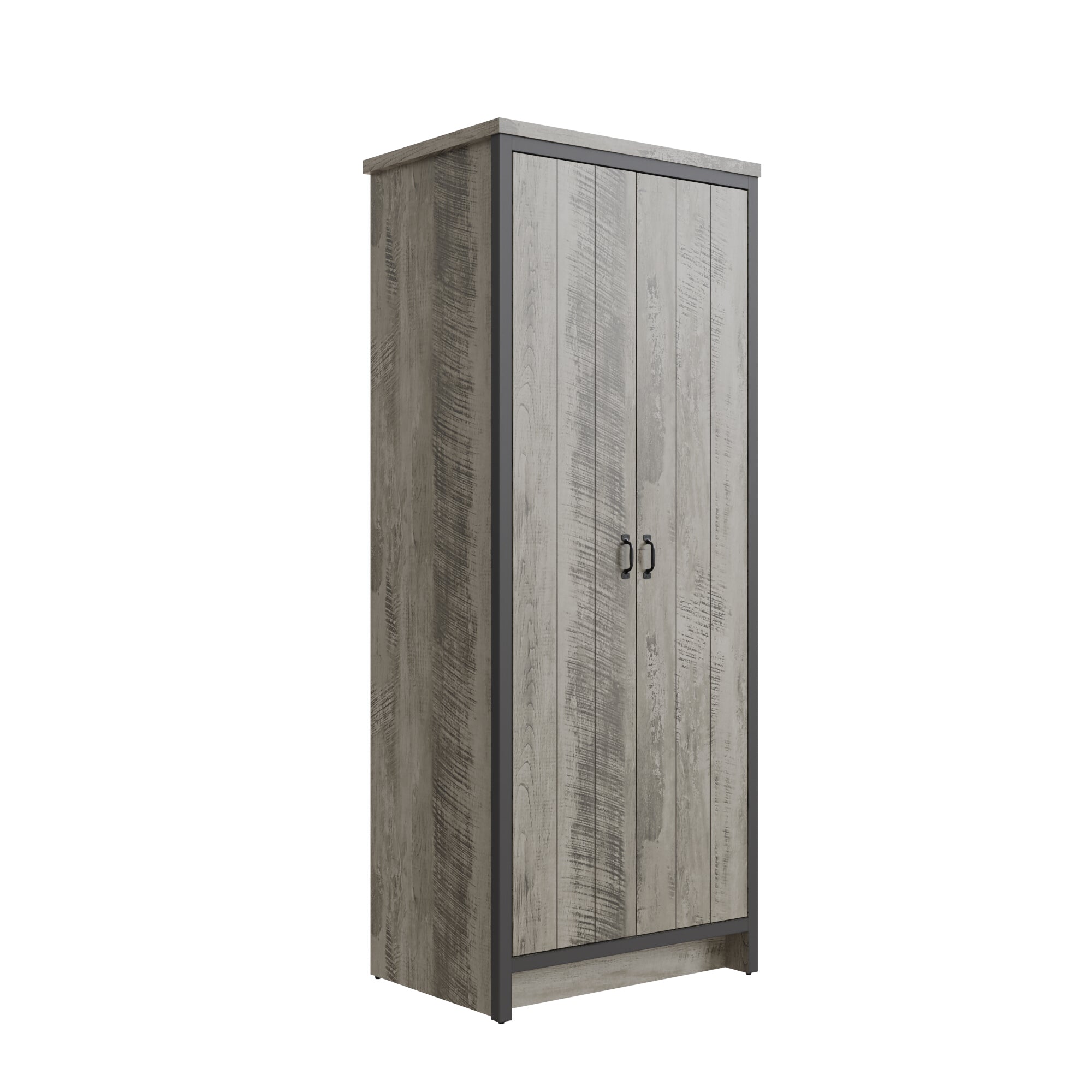 Boston 2 Door Wardrobe Grey – GFW