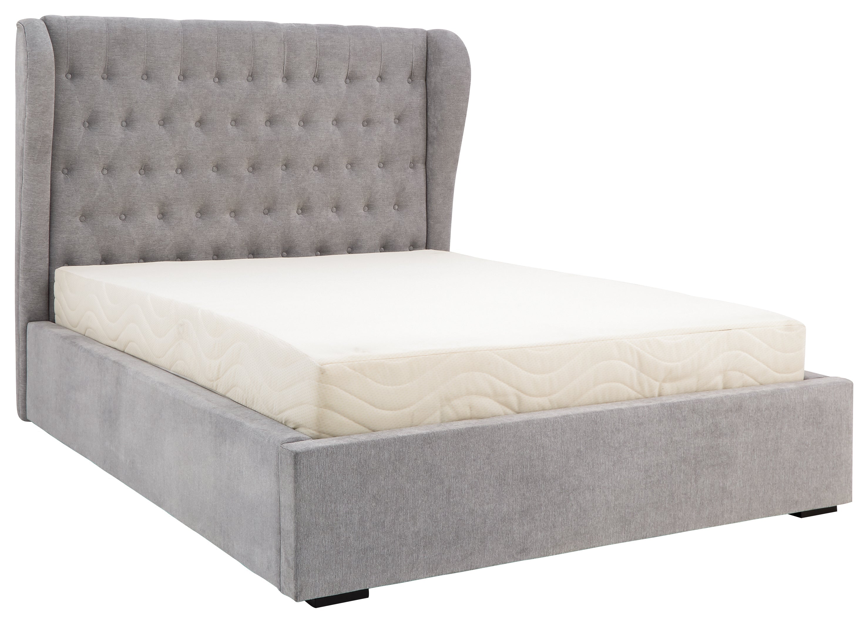 Dakota Ottoman Bed With Solid Base Platinum – GFW, view 15
