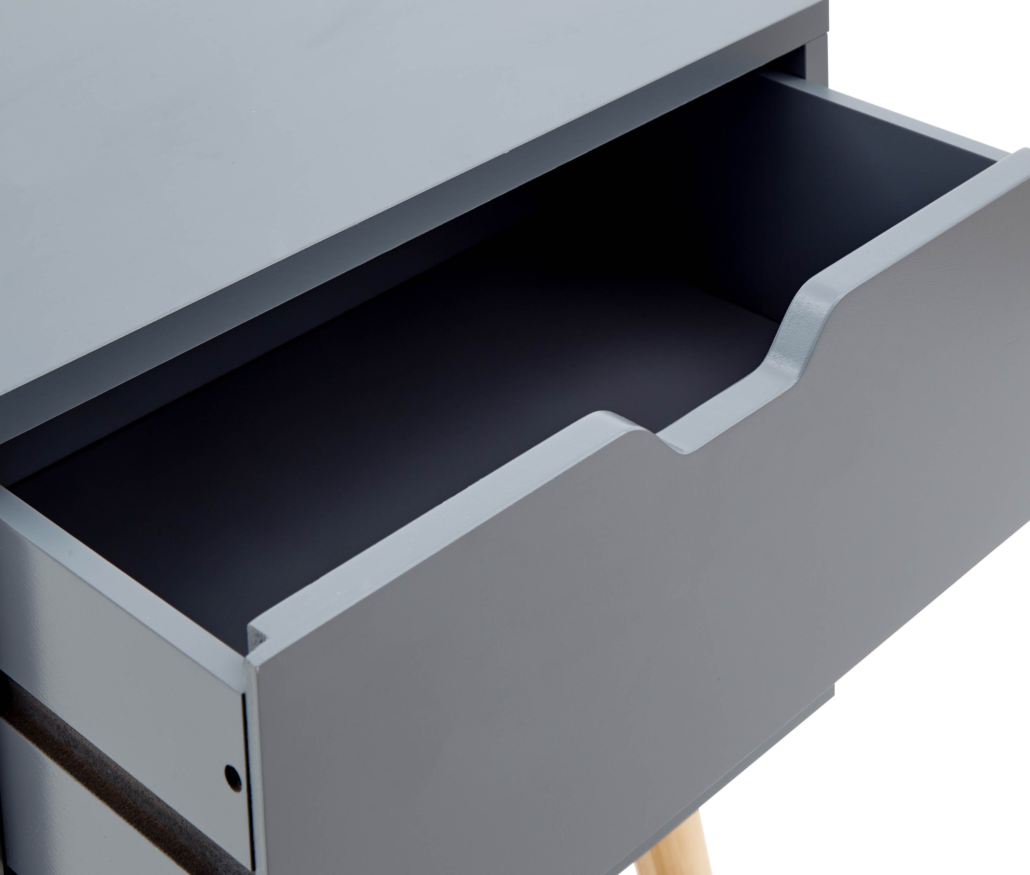 Nyborg Single 2 Drawer Bedside – Dark Grey