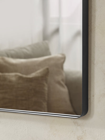 Jaya Black Frame Rectangular Wall Mirror – Julian Bowen, view 5