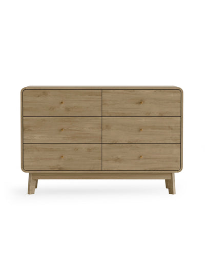Ingrid 6 Drawer Dresser Oak – Julian Bowen, view 4