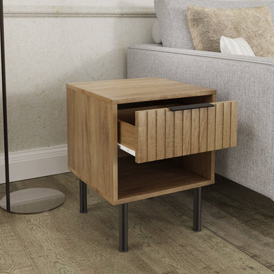 Nervata Lamp Table Oak – GFW, view 3