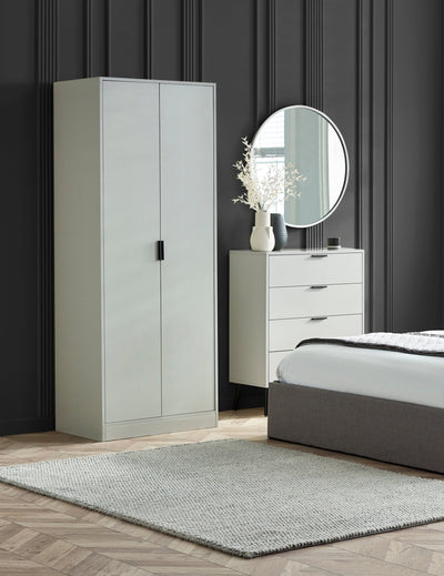 Alba 2 Door Wardrobe - Silk Grey – Julian Bowen, view 2