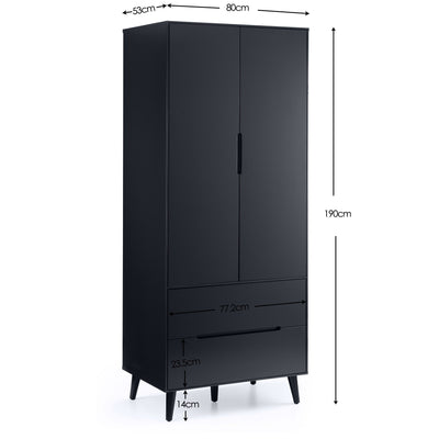 Alicia Combination Wardrobe - Anthracite – Julian Bowen, view 3