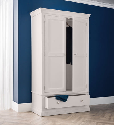 Clermont 2 Door 1 Drawer Wardrobe - Light Grey – Julian Bowen
