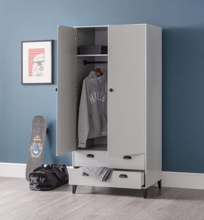Julian Bowen Wardrobe Lakers Locker 2 Door 2 Drawer Wardrobe Bed Kings
