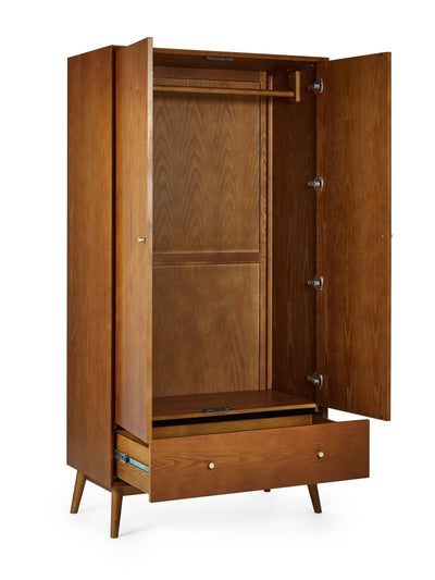Lowry 2 Door 1 Drawer Wardrobe – Julian Bowen, view 2