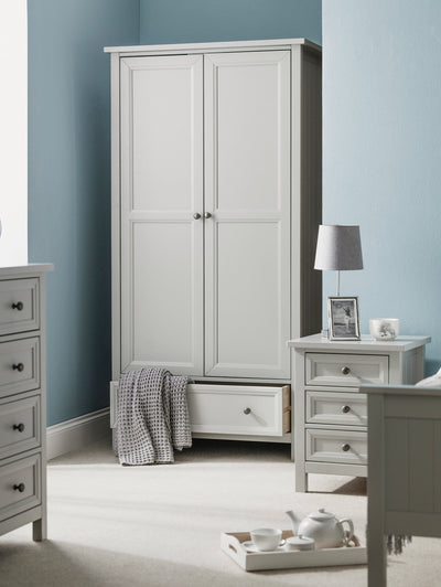 Maine 2 Door Combination Wardrobe - Dove Grey – Julian Bowen, view 2