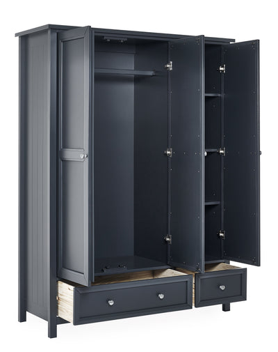Maine 3 Door Combination Wardrobe - Anthracite – Julian Bowen, view 2