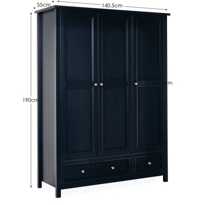 Maine 3 Door Combination Wardrobe - Anthracite – Julian Bowen, view 7